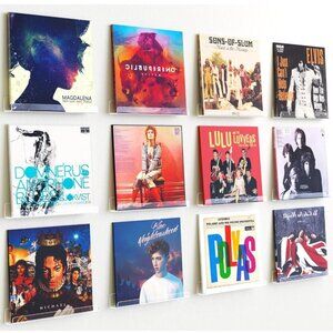 9 Pack Clear Acrylic Floating Shelves Wall Mount 12" Shelves